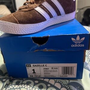 Adidas Gazelle Chocolate Brown with White Stripes